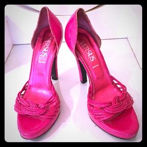 Girly pink high heels Versace
